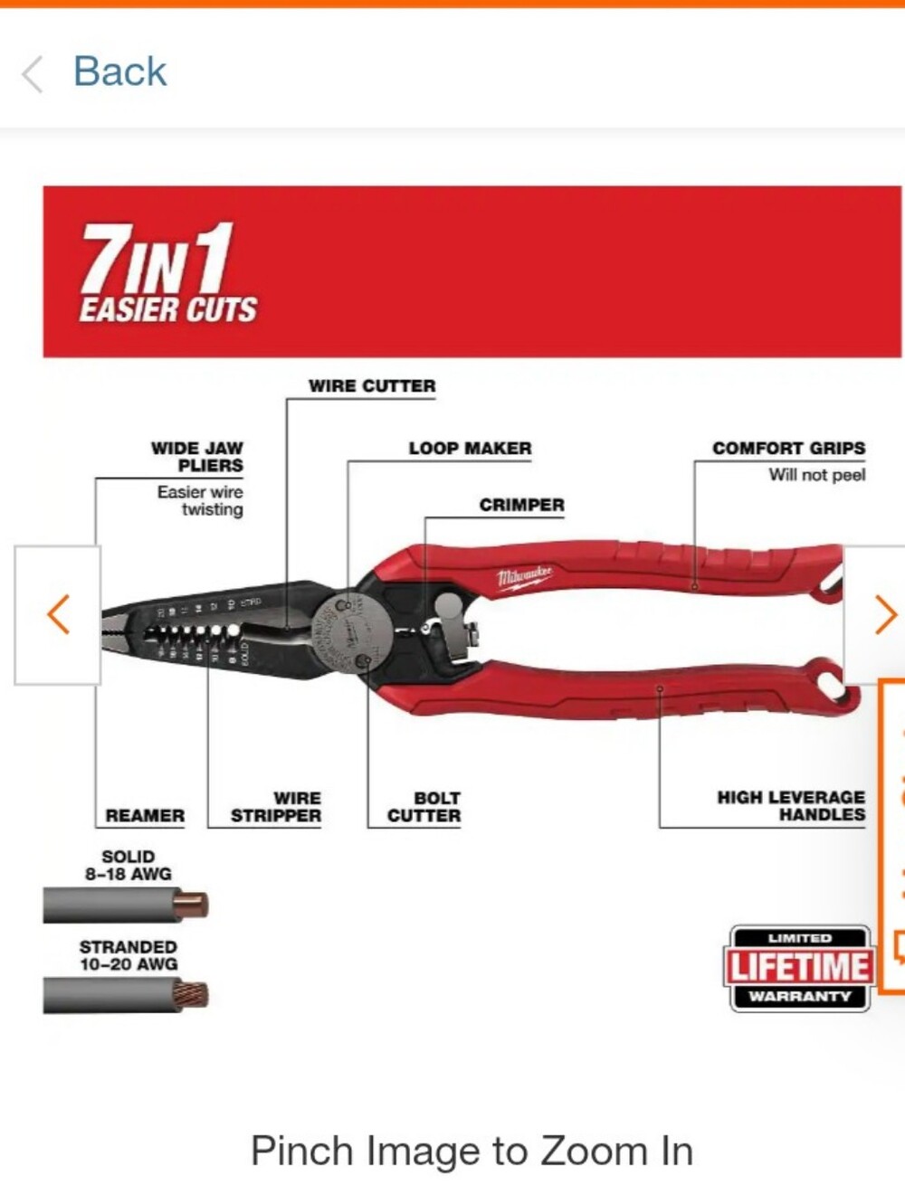 Milwaukee Red Multi-Tool Pliers-Wire Strippers-NIB - Picture 2 of 4